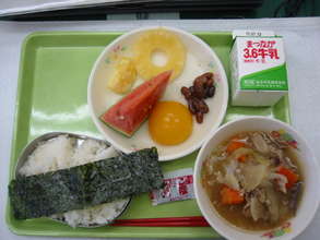 Lunch menu in July (2011, Fukushima Prefecture)