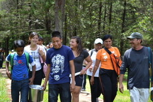 Teachers and students together in action