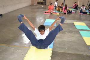 Jairo warming up for the exam