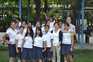 With the girls