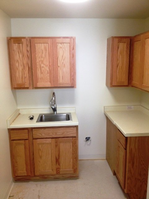 A kitchen in one of the new apartments