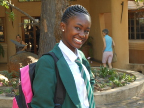 Grace in her new school uniform, proud!