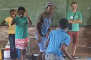 Ashandy playing at the Eco Club party