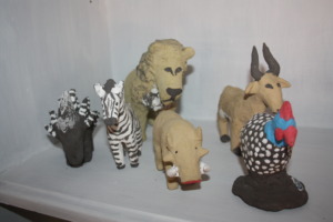 A sampling of their clay animals