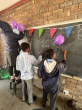 Students preparing the ceremony
