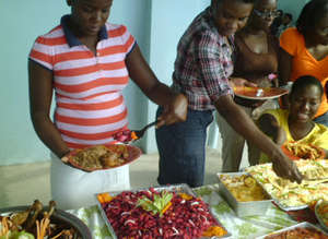 The first to enjoy the meal