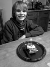Jaden enjoying birthday pie