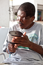 Jimmy playing percussion