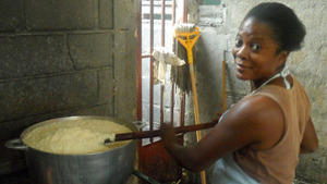 Preparing 40 lbs of rice