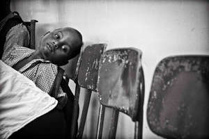 A student waiting after class