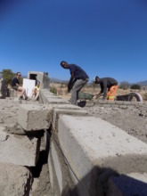 Building the walls for Magapane Day Care Center