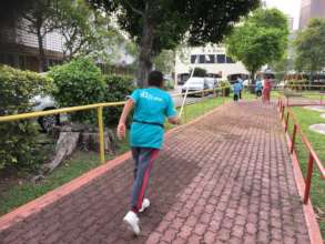 Wen is running fast.