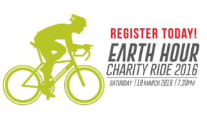 Advertisement of  "Earth Hour" Charity Ride 2016