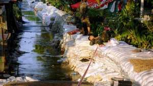 Sleeping on sandbags