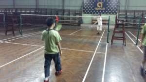 YAP playing badminton
