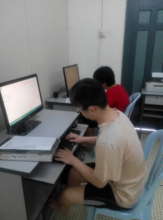 YAP trainees doing data entry