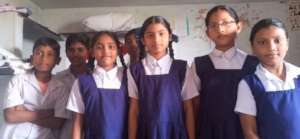 children from the school at swarnabharathinagar