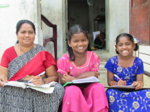 Teacher Sailaja with children