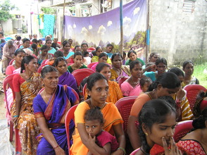Parents meeting at a slum in Guntur