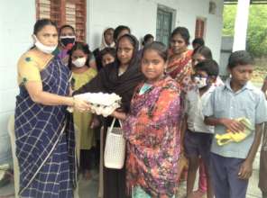 Eggs and ration kits distribution to children