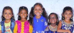 smiley girls with peers