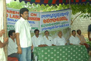 Project leader organising awareness meet