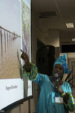 Fatou presenting during Community Aldeia