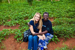 client and founder in her village