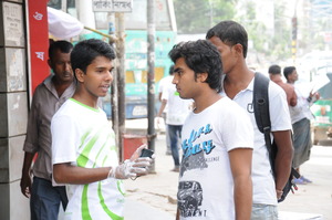 Speaking to pedestrians