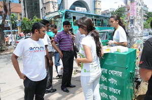 Speaking to pedestrians