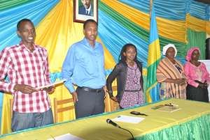Leaders before giving the certificates to women
