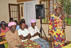 Nyirangwabije Bellancille giving her testimonial