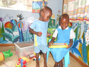 Patients in the play area of the ward at QECH