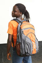 Girl with school supplies