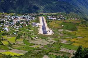 Newly blacktopped airstrip in Simikot! Luxury!