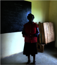 Teaching sign language at Irindiro