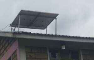Solar panels installed on the DCC's roof.
