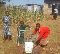 Collecting water at Irindiro School