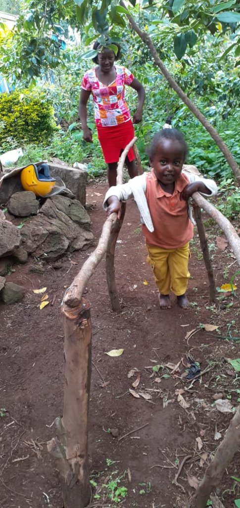 Using available materials to train a child to walk