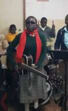 Students using the new musical instruments