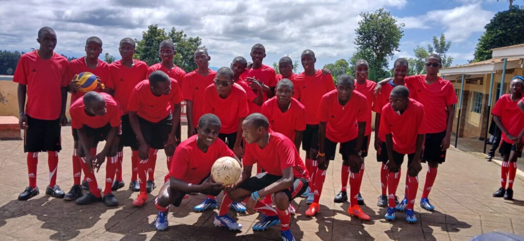 St Lucy's boys in their new sports kit