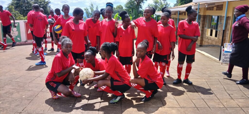 St Lucy's girls in their new sports kit