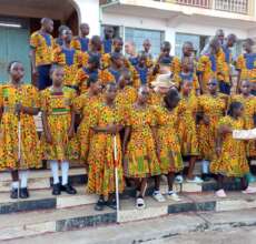 St Lucy's students in their new choir uniforms