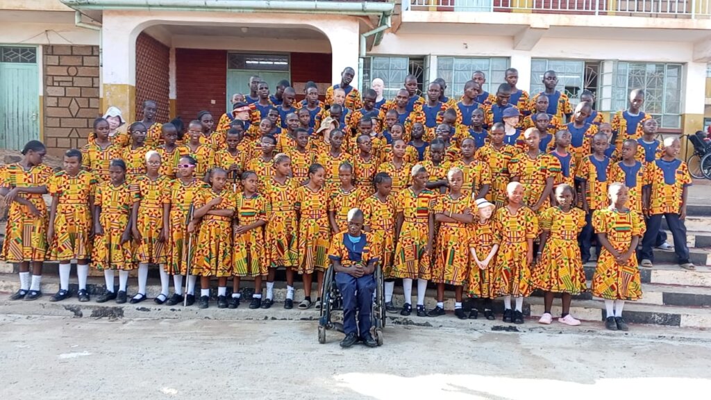 St Lucy's students in their new choir uniforms