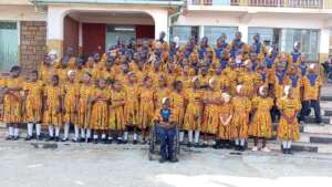 St Lucy's students in their new choir uniforms