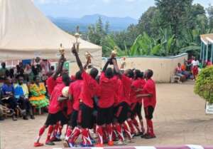 St Lucy's winning the football match