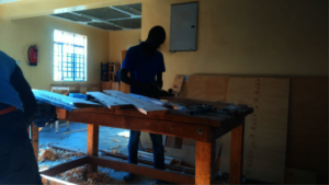 Trainee, Stephen, working on procured paid work