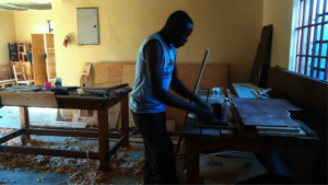 Former trainee, Bonaventure, helping out