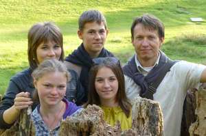 Kitezh teens in London with foster father Roman
