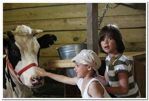 The children love the farm animals